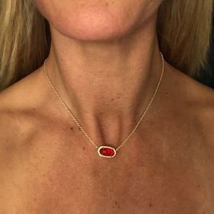 KENDRA SCOTT Ruby Red Elisa Pendant necklace